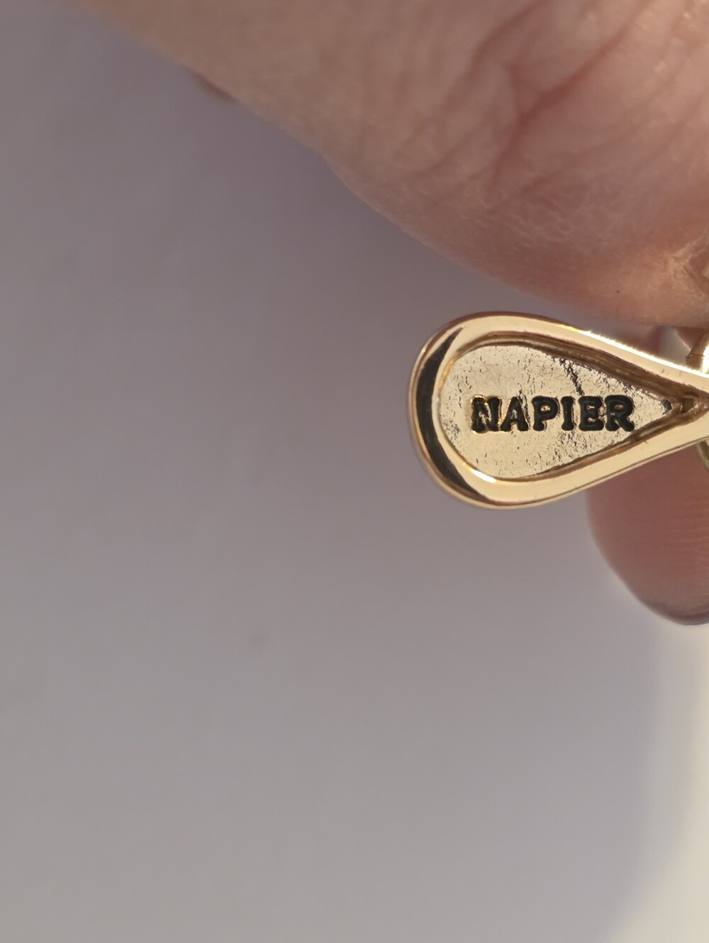 Vintage Napier Tear Drop Clip On Earrings - Picture 3 of 5